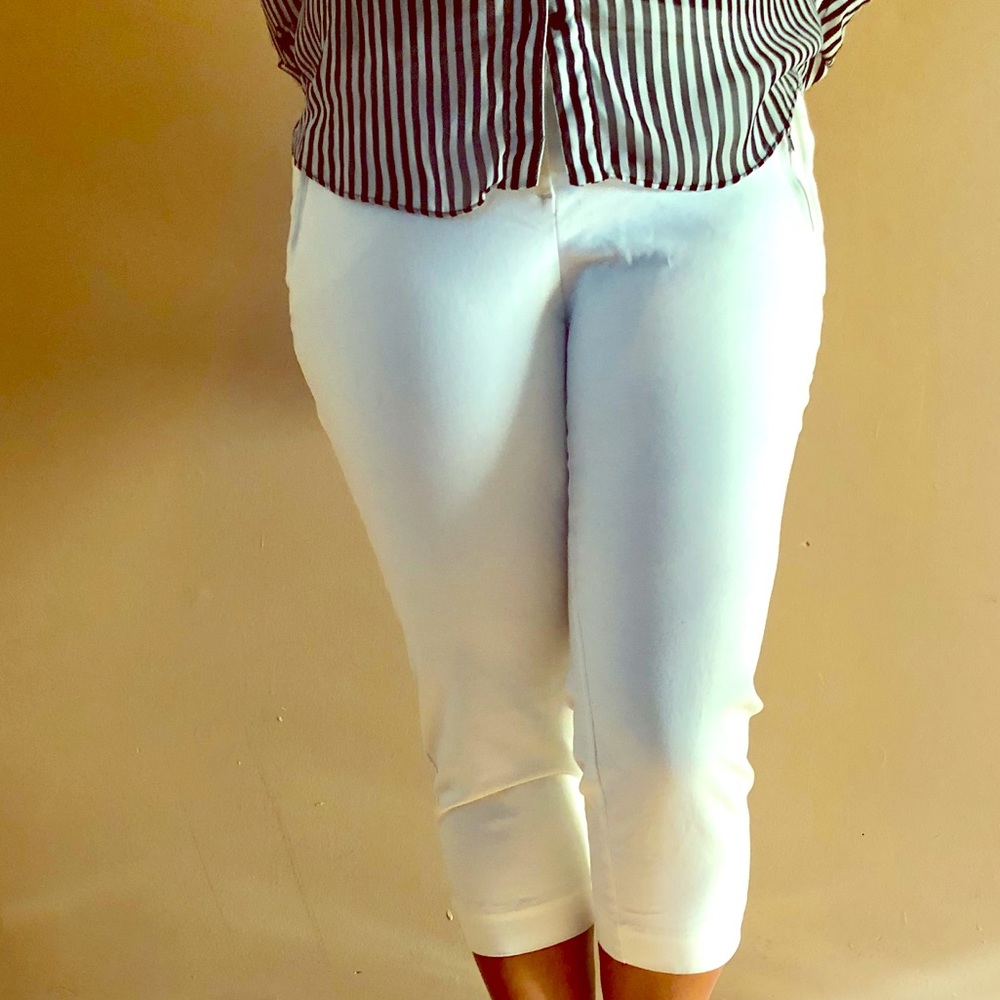 White Crop Pants